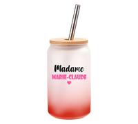 Verre à Cocktail Madame Marie-Claude | Cocktail Glass| Idée Verre à Cocktail Cadeau Anniversaire Fête Original Détente Travail Départ Collègue Summer Noël. (Rose)