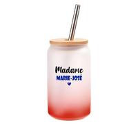 Verre à Cocktail Madame Marie-José | Cocktail Glass| Idée Verre à Cocktail Cadeau Anniversaire Fête Original Détente Travail Départ Collègue Summer Noël. (Bleu)