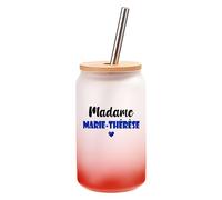 Verre à Cocktail Madame Marie-Thérèse | Cocktail Glass| Idée Verre à Cocktail Cadeau Anniversaire Fête Original Détente Travail Départ Collègue Summer Noël. (Bleu)