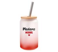 Verre à Cocktail Madame Muriel | Cocktail Glass| Idée Verre à Cocktail Cadeau Anniversaire Fête Original Détente Travail Départ Collègue Summer Noël. (Rouge)