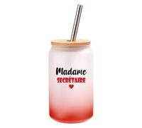 Verre à Cocktail Madame Secrétaire | Cocktail Glass| Idée Verre à Cocktail Cadeau Anniversaire Fête Original Détente Travail Départ Collègue Summer Noël. (Rouge)