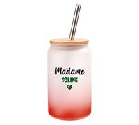 Verre à Cocktail Madame Soline | Cocktail Glass| Idée Verre à Cocktail Cadeau Anniversaire Fête Original Détente Travail Départ Collègue Summer Noël. (Vert)