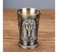 Verre à cocktail sculpté en métal avec motif de l'Égypte ancienne, 30 ml, tasse à whisky pour profiter de boissons et de boissons avec style (bronze)