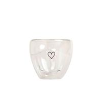 Verre à double paroi en forme de cœur Contenance 200 ml 10.4 cm