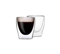 DUOS® Tasses à expresso en verre 4 x 80 ml, verres à double paroi pour latte macchiato, verres à café à double paroi, verres à thé, verres à cappuccino, verres à café glacé