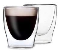 DUOS® Tasses à expresso en verre 4 x 80 ml, verres à double paroi pour latte macchiato, verres à café à double paroi, verres à thé, verres à cappuccino, verres à café glacé