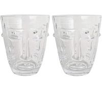 Verre à eau Opjet Visage transparent 8 x 10 cm Lot de 2