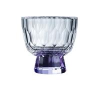 Verre a Eau Petites tasses à thé en verre transparent avec pied coloré, verres dégustation motif diamant, 50 ml Verrerie(Purple)