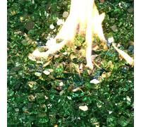 Verre à feu - Vert, 8,2 kg - 1,27 cm de haut - Verre trempé réfléchissant pour cheminée naturelle ou au propane, sans danger pour les foyers extérieurs et intérieurs