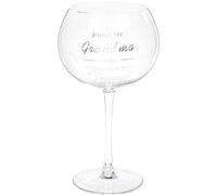 Verre à gin Sentiment "First My Grandma Forever My Friend" avec cœurs - 625 ml, coffret cadeau