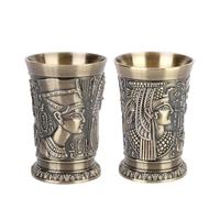 Verre à liqueur en métal vintage égyptien motif dieu du soleil - Verre à shot personnalisé - Verre à liqueur à whisky en métal - Verre à shot en bronze - Tasse à vin pour la maison et le bar