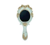 Verre à main d'inspiration antique avec cadre en résine de qualité supérieure - Miroir réfléchissant transparent - Idéal pour le maquillage - Portable et compact