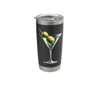 Verre à martini vert olive pour barman vodka gin cocktail boisson Gobelet isotherme en acier inoxydable double paroi