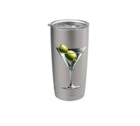 Verre à martini vert olive pour barman vodka gin cocktail boisson Gobelet isotherme en acier inoxydable double paroi