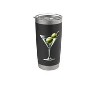 Verre à martini vert olive pour barman vodka gin cocktail boisson Gobelet isotherme en acier inoxydable double paroi