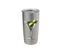 Verre à martini vert olive pour barman vodka gin cocktail boisson Gobelet isotherme en acier inoxydable double paroi