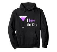 Verre à Martini Violet avec Inscription « I Love The City » Sweat à Capuche