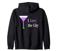 Verre à Martini Violet avec Inscription « I Love The City » Sweat à Capuche