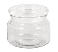 Rayher Bocal en verre blanc, transparent, 1 pce., 320ml, ø10cm, goulot ø7,5cm, H.8cm, avec couvercle, décoration, rangement, biscuits, bonbons-46046000