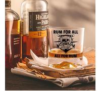 Verre à rhum de pirate avec inscription All for Rum Rum for All Parfait pour un mojito,des Transparent VERRE A DIGESTIF