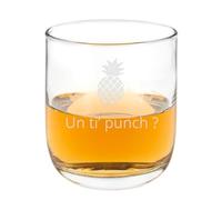 Verre à Rhum personnalisé gravé - Verre Rond Transparent avec Gravure Laser Texte - Cadeau personnalisé gravé