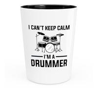 Verre à shot pour batteur 42,5 g - I can't keep calm I'm a drummer - cadeaux pour un percussionniste Let the drummer kick citizen cope fanfare