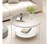 Verre à Température Tempérée Table Basse Côté Accent Simple Simple pour Le Salon, Salle à Manger, Thé, Décoration De Maison avec Cadre en Métal(Size:70x45cm,Color:Transparent + Blanc)