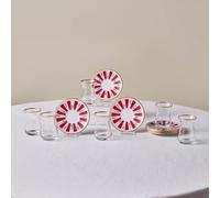 Verre à Thé Karaca Bursa, 12 Pièces, Rouge