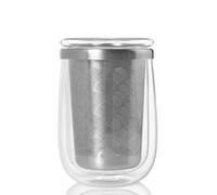 Verre à thé, tasse à thé FUSION GLASS 400ml H. 13,5cm verre + inox AdHoc