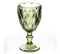 Verre À Vin 1pc Verre de vin en relief vintage 240 ml 300 ml de verre sans plomb transparent vert rouge bleu champagne couleur verre de jus de diamant verre Verre À Vin Rouge ( Color : Rhombus Green ,