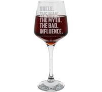 Verre À Vin Amusant Pour Oncle « The Man The Myth The Bad Influence Uncle » - Cadeau D'anniversaire Pour Oncle - Cadeau Amusant Pour Oncle - Cadeau Amusant Pour Oncle