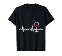 Verre à vin avec battements de cœur et pouls T-Shirt Graphique avec Valeur