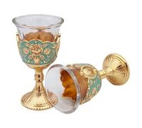 Verre à vin blanc de style palais - ensemble de grands verres à vin, Grands verres à vin vintage | Coupe de vin en métal gaufré rétro pour les mariages de cuisine de bureau à domicile