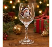 Verre à vin de Noël 2D surélevé, décoration avec flocon de neige | Idéal pour les collectionneurs et les fans. Forme originale 2D, stable et légère. Excellent comme centre de table ou
