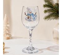 Verre à vin de Noël 2D surélevé, décoration avec flocon de neige | Idéal pour les collectionneurs et les fans. Forme originale 2D, stable et légère. Excellent comme centre de table ou