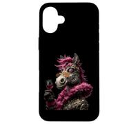 Verre à vin élégant avec Motif d'âne Coque pour iPhone 16 Plus