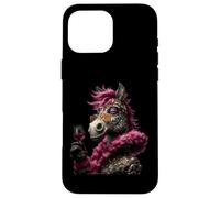 Verre à vin élégant avec Motif d'âne Coque pour iPhone 16 Pro Max