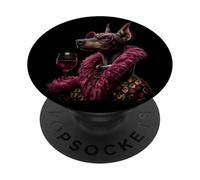 Verre à vin élégant avec Motif Portrait d'ours PopSockets PopGrip Adhésif
