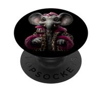Verre à vin élégant en Forme d'oiseau avec Motif Portrait d'autruche PopSockets PopGrip Adhésif