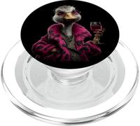 Verre à vin élégant en Forme d'oiseau avec Motif Portrait d'autruche PopSockets PopGrip pour MagSafe