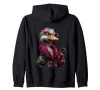 Verre à vin élégant en Forme d'oiseau avec Motif Portrait d'autruche Sweat à Capuche