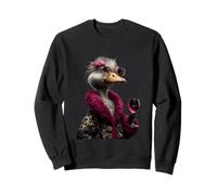 Verre à vin élégant en Forme d'oiseau avec Motif Portrait d'autruche Sweatshirt