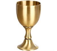 Verre à Vin en Alliage Métal 11.5cm Élégant(Gold) | Design classique intemporel, finition dorée argentée, pour idéal pour bars et maisons, esthétique sophistiquée