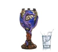 Verre à vin en forme de dragon - Verre à vin médiéval en acier inoxydable et résine 9 x 9,3 x 18,5 cm avec motif | Tasse médiévale sûre, polyvalente, créative pour boire et rassembler au