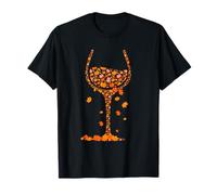 Verre à vin en Forme de Feuille d'érable - Orange - Saison d'automne T-Shirt
