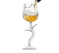 Verre à vin en forme de rose - Borosilicate résistant à la chaleur - 150-280 ml - Tasse à vin créative avec motif floral pour champagne, rouge, blanc, toaster de fête - Verres élégants pour mariage