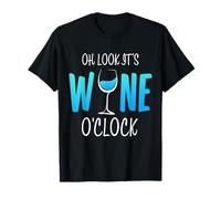 Verre à vin Humoristique « Oh Look It's Wine O'Clock » T-Shirt