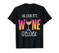Verre à vin Humoristique « Oh Look It's Wine O'Clock » T-Shirt
