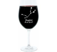 Verre à vin Leonardo 400 ml, verre à motif, constellation de la Vierge, cadeau, verre d'ambiance avec gravure, verre Mood, 22 cm