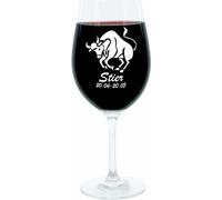 Verre à vin Leonardo 400 ml, verre à motif, signe astrologique du taureau, cadeau, verre d'ambiance avec gravure, verre Mood, 22 cm